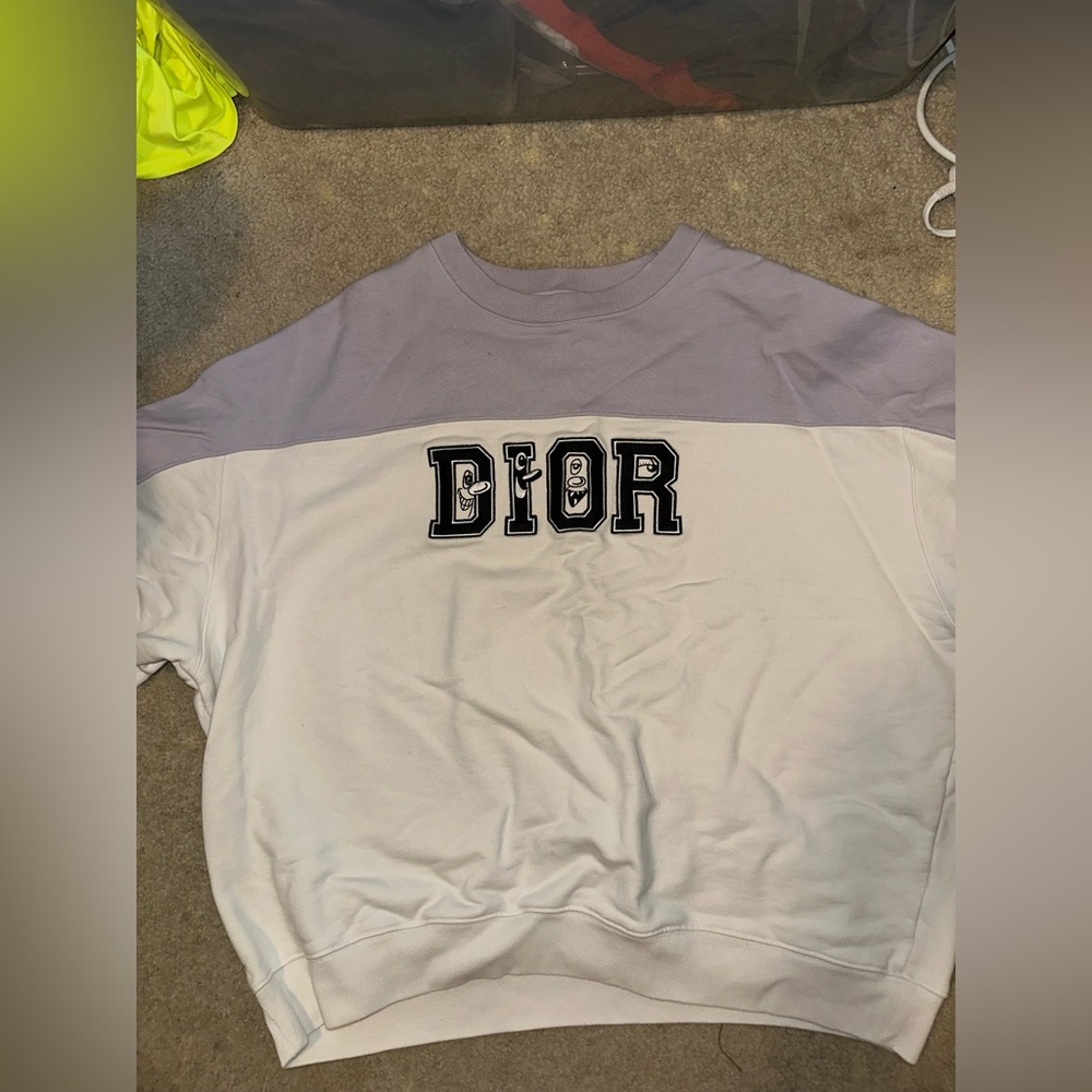 Dior sweatshirt tee White and Purple Sweatshirt Classic Minimalist Design
